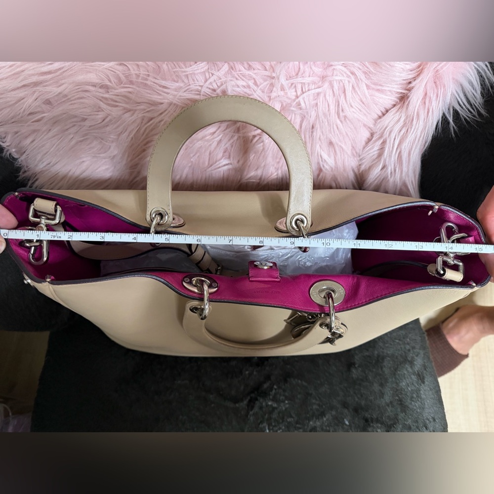 Dior Beige Leather Tote with Silver Accents - Picture 12 of 13